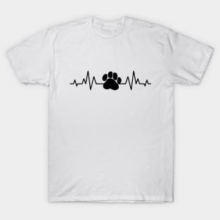 Dog paw with heart beat T-Shirt